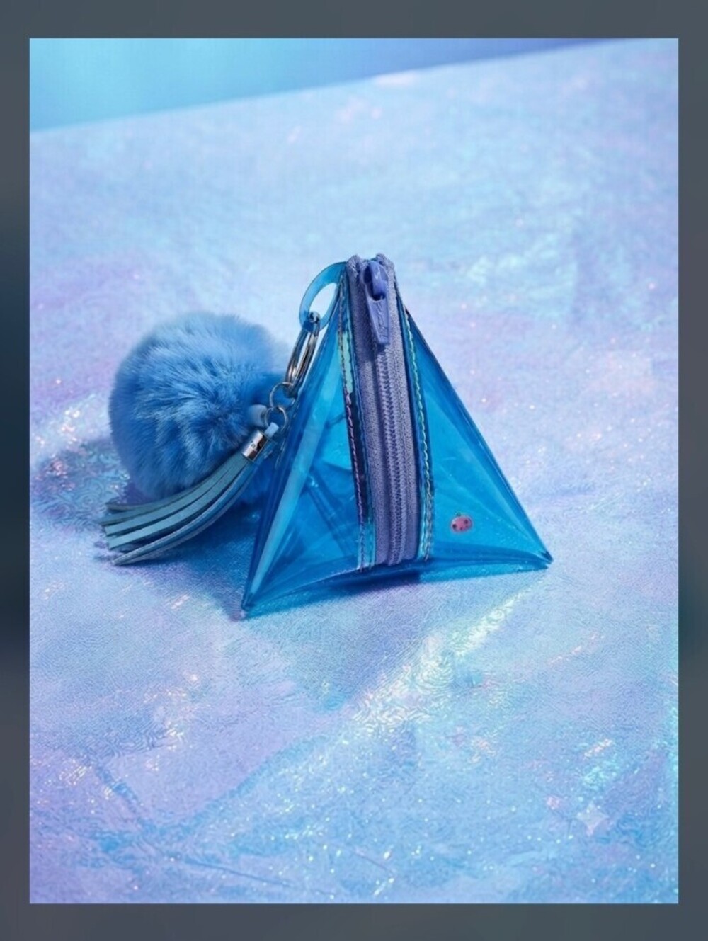 whimsical ghost Clear Triangle Pouch Keychain
